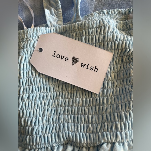 Beautiful blue white floral flutter sleeves smocked full length maxi dress nwt - Picture 2 of 8